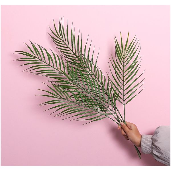 

palm искусственные зеленые растения пластиковые листья поддельных растений для домашней свадьбы гостиная балкона столовые украшения разброса