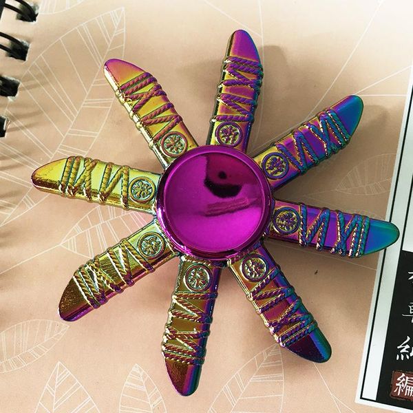 

rainbow heptagonal hand spinner zinc alloy fidget spinner metal bearing autism adhd relieves stress rainbow heptagonal h wmtzhj