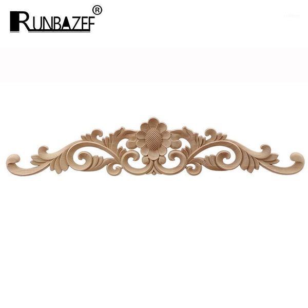 

runbazef unpainted wood carved decal corner applique frame for home furniture wall cabinet door decorative crafts1