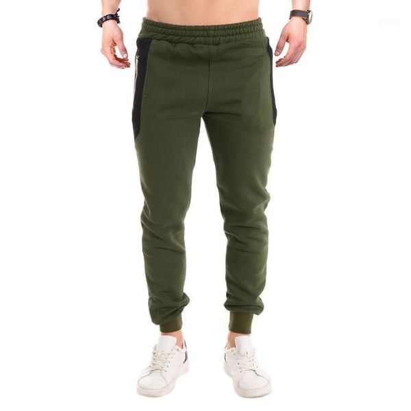 

2020 arrival men casual sport trousers cotton elastic waist cuff feet jogger pant sweatpants with pocket fashion outfits1, Black