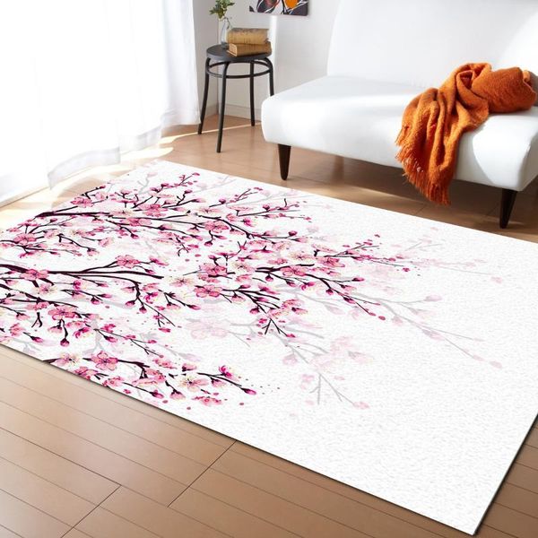 

carpets cherry blossom plum branch pink white carpet bedroom room bedside blanket rug for living cloakroom decor