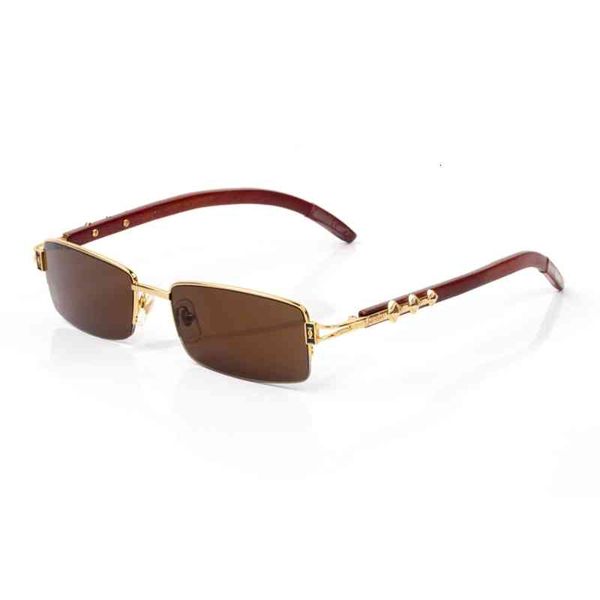 

brown too glasses men's fashion metal transparent sunglasses metal legs square lenses sunglasses red cases, White;black