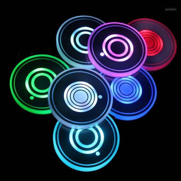 

2pcs led lights universal motors led cup holder pad luminous decoration car accessories interior accessories1