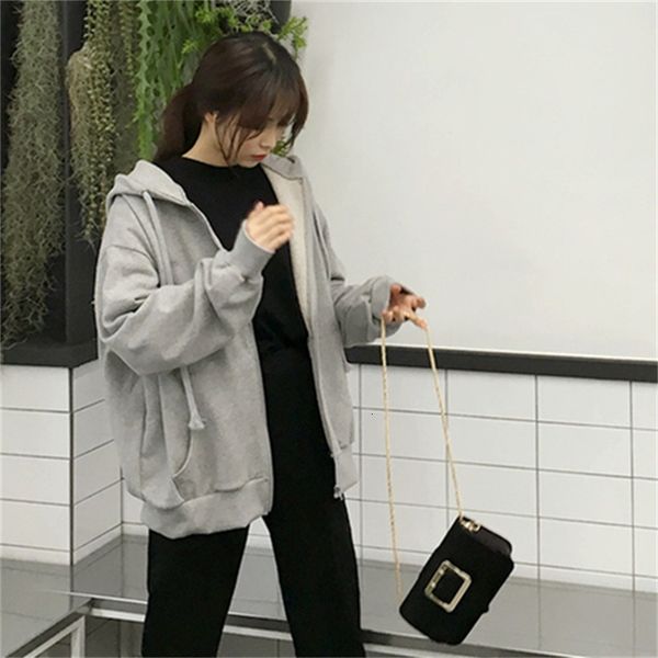 

2021 new women's clothing, long-sleeved, breathable, solid color, hat cord, zipper, hoodie h00186 92fi, Black