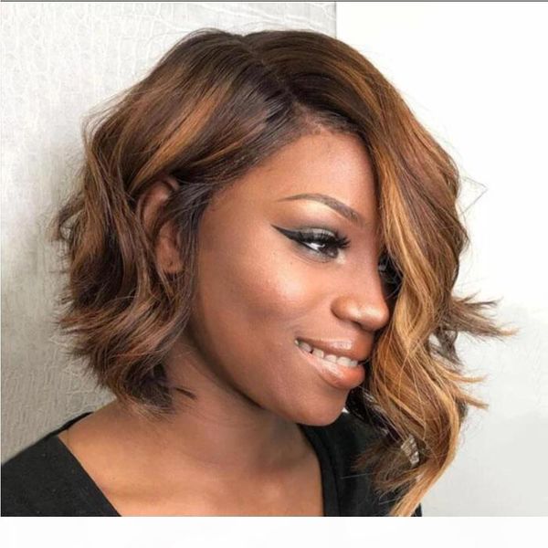 

highlights color human hair u part wigs 180%density ombre blonde natural wave hair brazilian remy glueless wigs for women, Black;brown