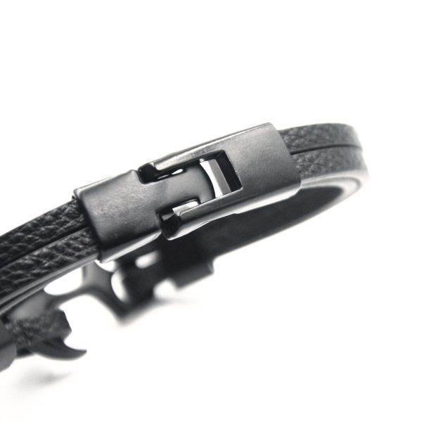 

junwei new fashion men's leather bracelet gun black anchor leather men bracelet jewelry junwei new jllsgc