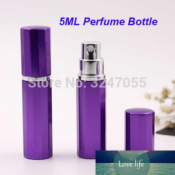 5 мл фиолетовый алюминиевый спрейфюмерный контейнер, высококачественный портативный металлический металлический аромат, бутылка парфюмерия красоты