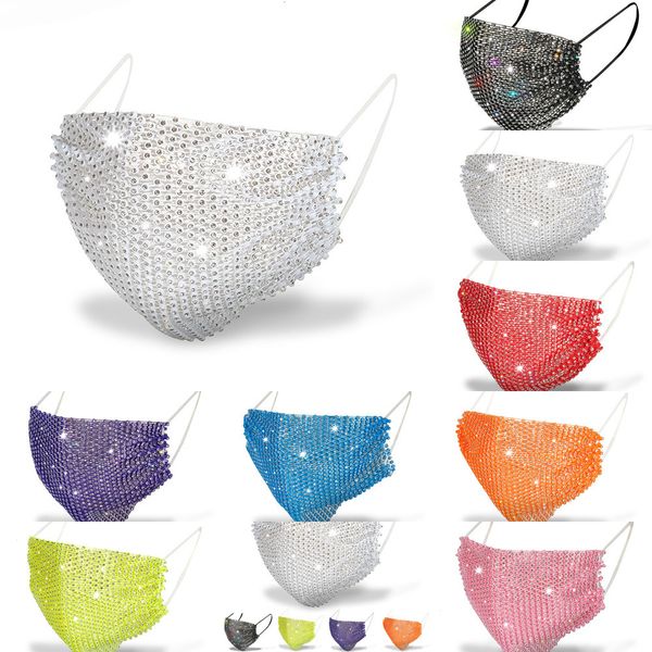 

dhl designer black white fashion face women's sunscreen mask with diamond masks trendy rhinestone facemask wholesale 1 nzloc