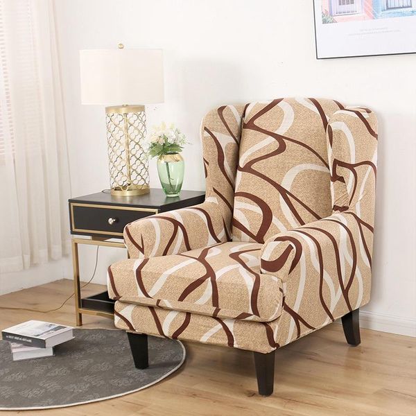 

chair covers elastic wingback armchair cover stretch single wing back protector sofa slipcover for living room