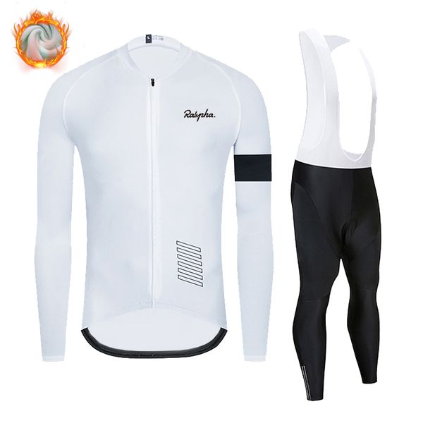 

raphaful cycling jersey set 2020 pro team winter fleece bicycle clothing mtb bike wear bib pants ropa ciclismo triathlon suits c0123, Gray