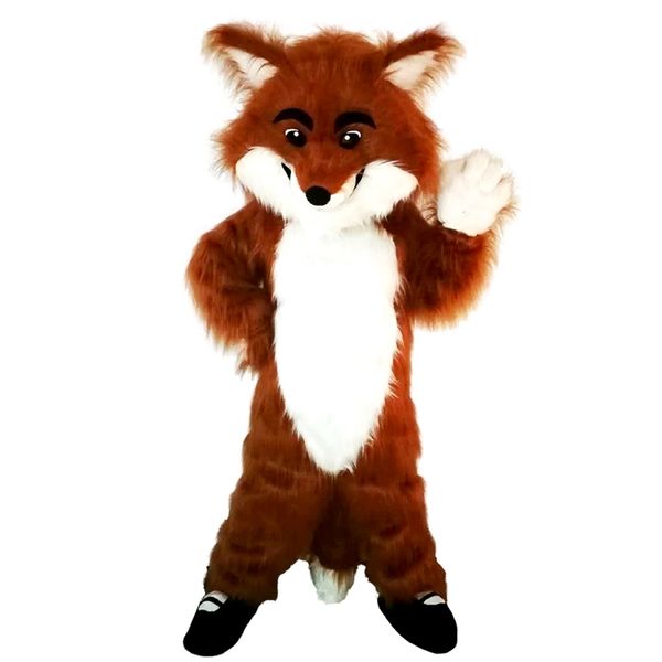

2018 new long hairy fox mascot costumes for adults circus christmas halloween outfit fancy dress suit ing, Red;yellow