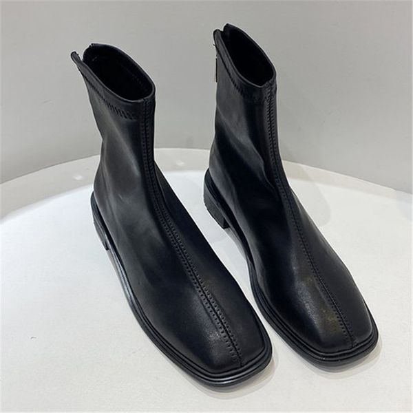 

2020 ins mulheres elegantes de salto baixo longas inverno dedo p quadrado na altura do joelho botas altas nova coxa preta alta tld0, Black
