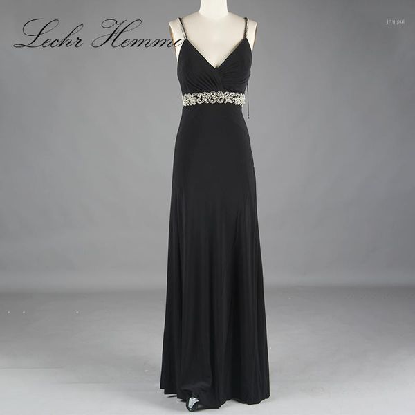 

2020 new black deep v suspenders evening dress waist slim design stylish halter dress ladies prom formal occasion apparel1, White;black