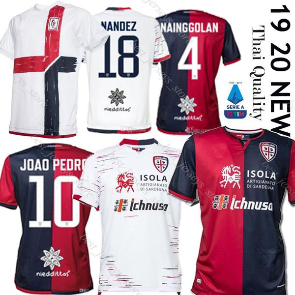 

19 20 cagliari calcio soccer jersey 2020 2021 cerri joao pedro limited edition nainggolan nandez pavoletti anniversary football shirt, Black;yellow