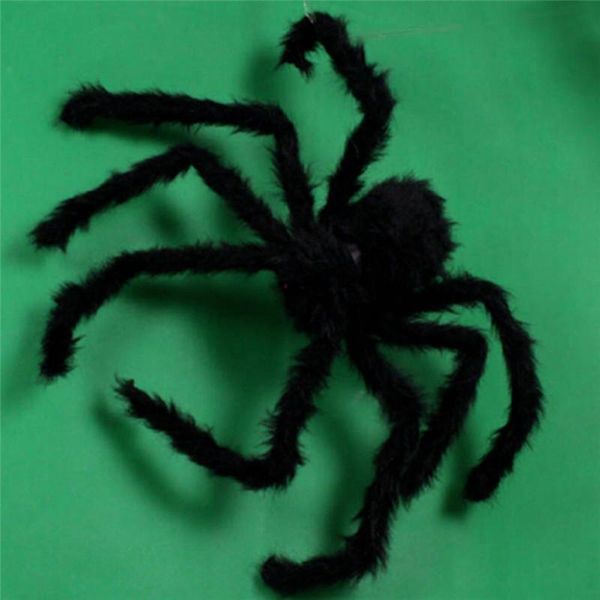 

30/50/75cm steel wire and plush spider made of children's funny joke toy haunted house props halloween decoration