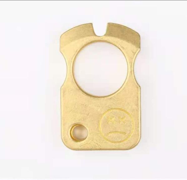 

vivid expression 12mm thick brass finger tiger pure copper keychain key chain key fast hanging edc self-defense ring4654