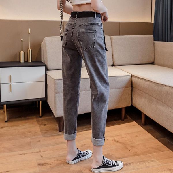

women's jeans fashion women loose harem vintage woman high waist boyfriend for slim pencil cowboy pants classi, Blue