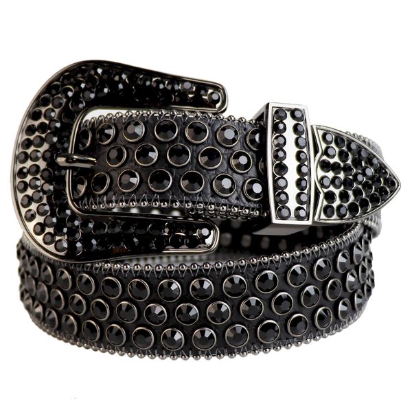 

cowboy bling swarovski crystal rhinestones studded western leather belt removable buckle for women and men, Black;brown