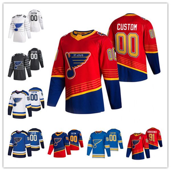 

2021 реверс ретро сент-луис блюз джерси владимир тарасенко райан о'рейли биннинтон алекс пиетрангело брайден шунн джаден шварц, Black;red