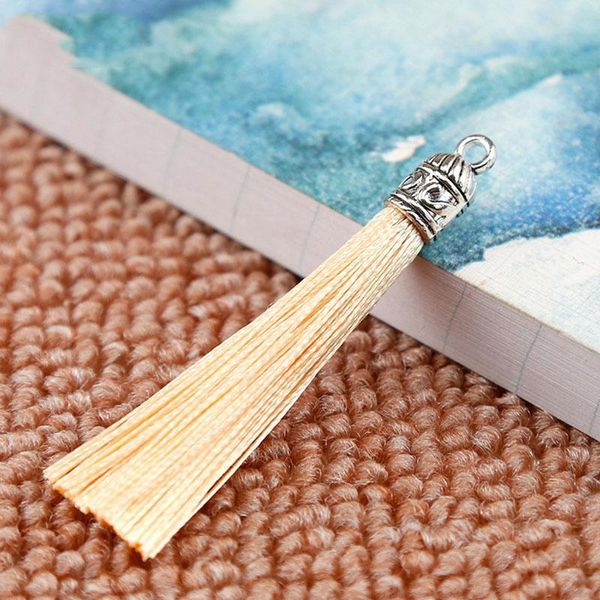 

mibrow 10pcs lot 6cm long silk tassel brush with metal caps for earrings tassel charms pendant fit diy jewelry making material h wmtszg