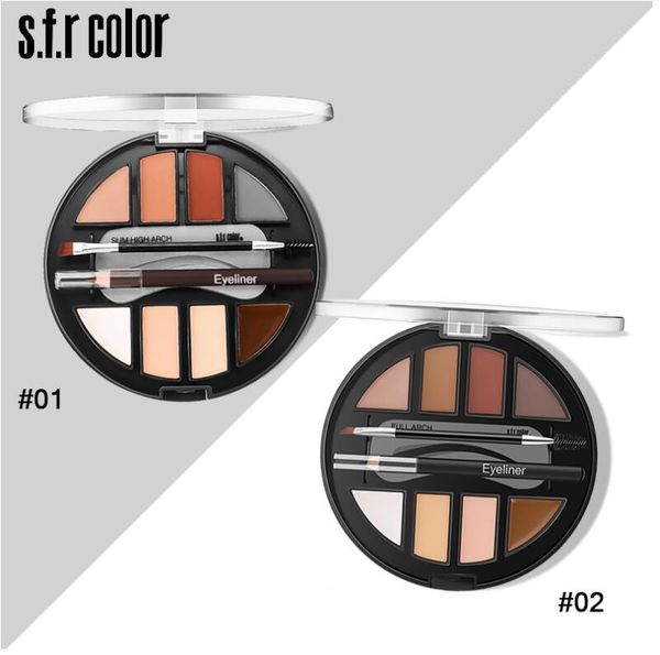 

sfr color brow contour kit, eyebrow enhancers collection: 14pcs eyebrows makeup palette set 8 eyebrows powders, 4 eyebrow stencils, spoolie/