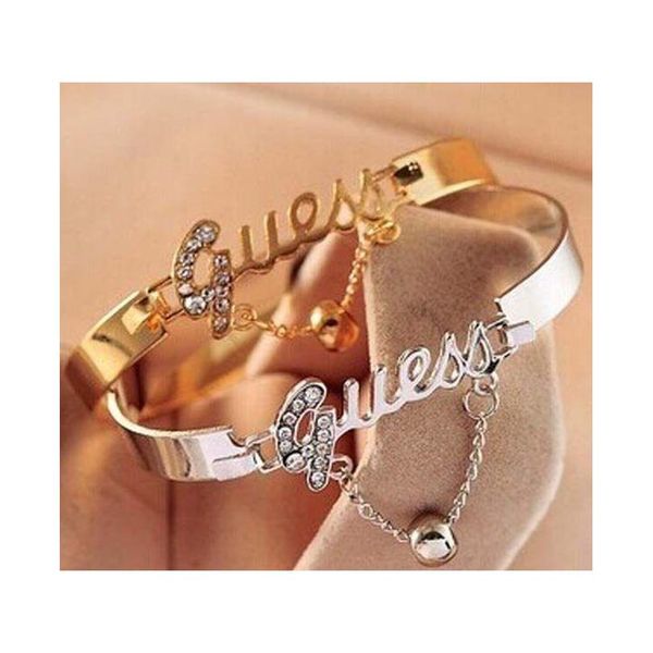 

wholesale- new fashion women ladies charm letter crystal rhinestone bracelet bangle chain party supplies