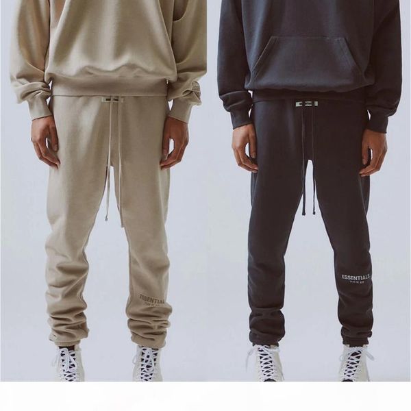 

19ss fog fear of god essentials letter embroidery high street sweatpants 3m reflective vintage color fashion sport outdoor fitness hfsskz003, Black