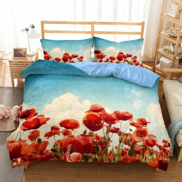 

bedding sets poppy set 3d printed beautiful floral duvet cover  artistic king twin full single double blooming flowers bed
