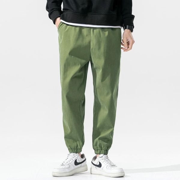

men's pants fashion summer loose solid trend harem korean style outdoor sports nine pants1, Black
