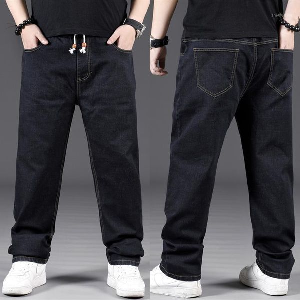 Jeans masculinos Mens Hip Hop Hip Hop Stretch Oversize Plus Size Loose Fit Calças 5XL 6XL 7XL Grandes Homens Baggy Homme1