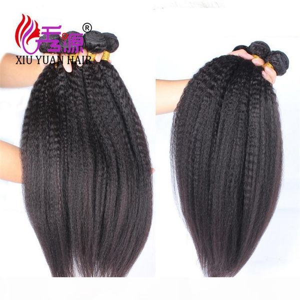 

raw virgin indian hair double weft cuticle aligned kinky straight 100 unprocessed virgin remy human hair extensions, Black