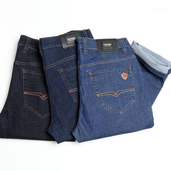 

laoyeche brand 2019 new spring autumn business jeans wash effect slim european american style stretch men jeans luxury 3 colors1, Blue