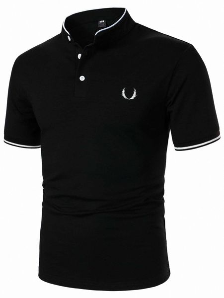 

men antler embroidered polo shirt q1xo#, White;black