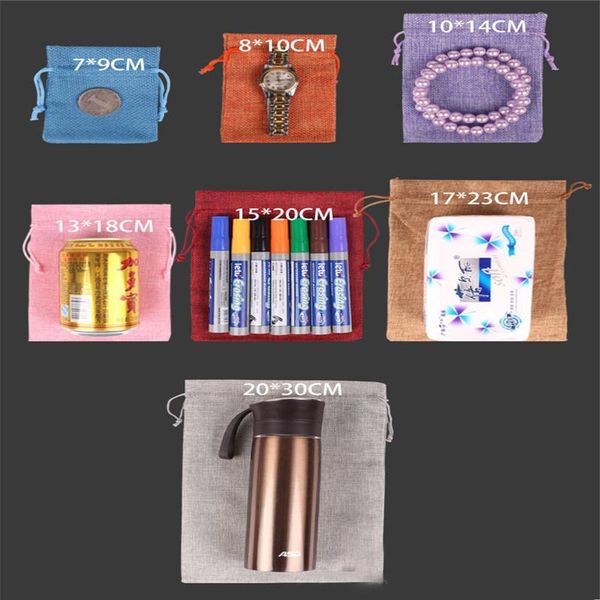 

5шт белье джут drawstring мешки подарка мешки пеньки gunny jewelry сумка для хранения дня рождения венчания благоволит кулиской подарочные п