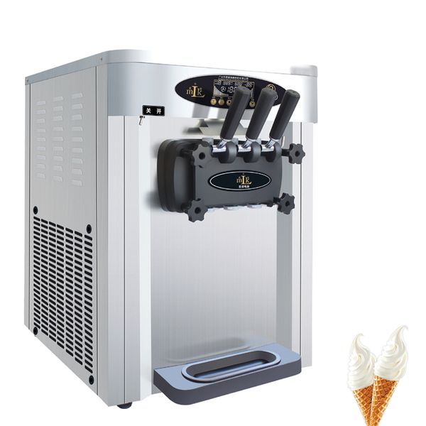 Três sabores Soft Ice Cream Machine Commercial Electric Desktop Ice Cream Fababilizadores 110V 220V