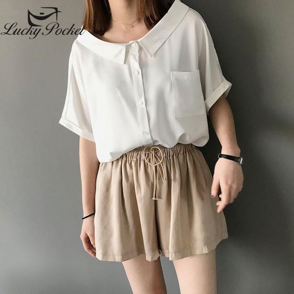 

2020 summer women fashion large size loose elastic shorts wide leg solid color lyocell casual temperament female shorts xy16, White;black