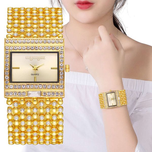 

diamond inlaid women's mesh watch with wide band watch women's fashion leisure square alloy quartz watch, Slivery;brown