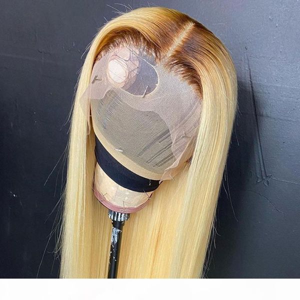 

150% 180% straight 613 blonde human hair wigs for black women lace frontal wig ombre t1b 613 t4 613 lace front wigs human hair, Black;brown