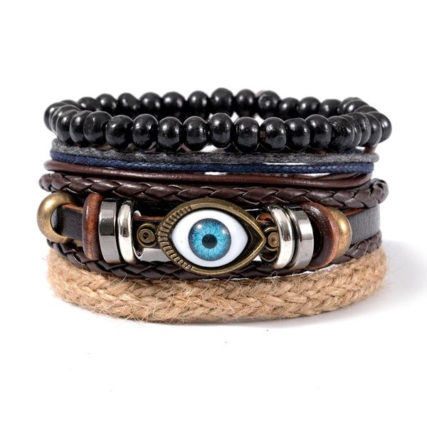 

eif dock boho bracelet vintage multiple layers leather bracelet rope chain wrap bracelet set charms owl bangles for men jewelry wmtxxy