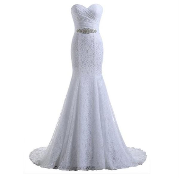 2020 Cheap fotos reais lace sereia vestidos de casamento vestidos de novia querida beading cinto robe de soirée espartilho volta vestidos nupciais