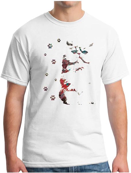 

men's comfortable easy big soft printed cotton comfort art animal tiger short sleeve crew neck t-shirts sweatshirt, White;black