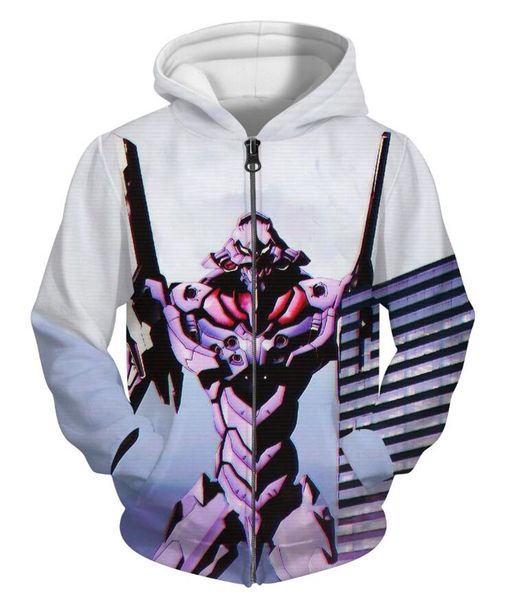 

neon genesis evangelion eva zipper hoodies anime girls hooded jackets spring autumn coats fashion streetwear men boys tracksuits, Black