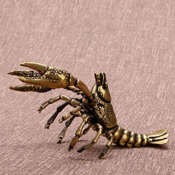 

decorative objects & figurines 1 pcs solid copper lobster ornaments, pets, antique collection crafts hard texture clear