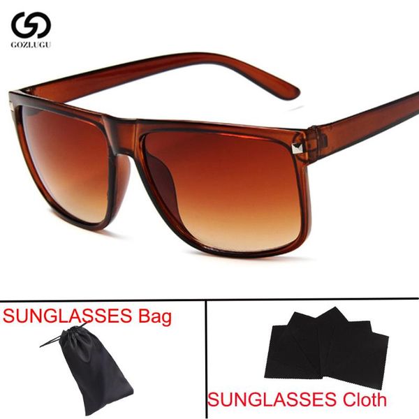 

sunglasses retro ladies flat style brand design men's large frame glasses uv400, White;black