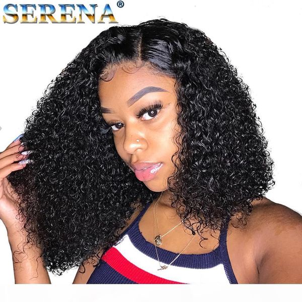 

4x4 13x4 deep curly bob wig brazilian water wave closure 360 full wigs with baby hair lace front human hair wigs pre plucked, Black;brown