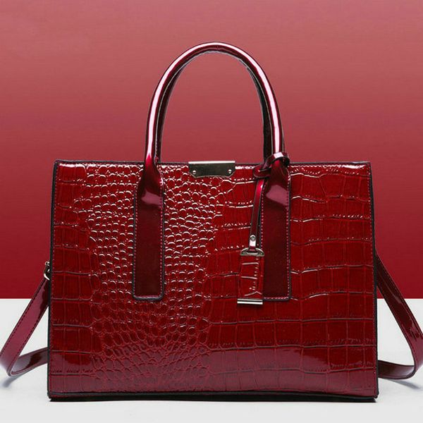 

bag handbag shopping composite alligator b44-22 bag large leather capacity female shoulder handbag simple sasgd