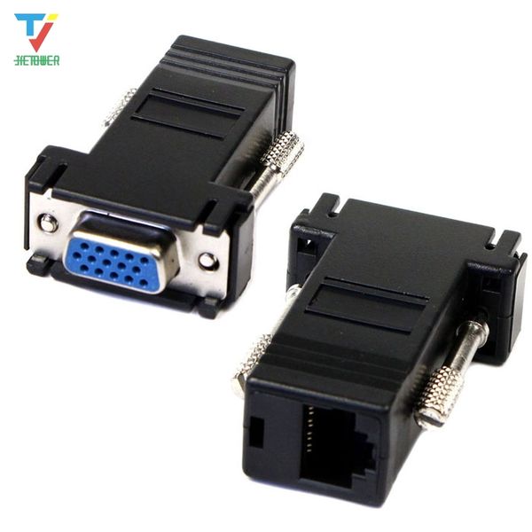 

factory price selling new vga extender female to lan cat5 cat5e rj45 ethernet female adapter drop shipping