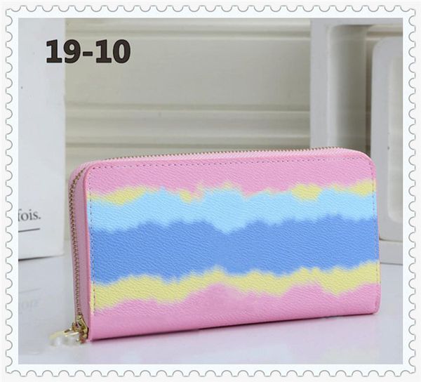 

zz ladies leather wallets card case holder long coin purse zipper wallet print hand bags women designer handbags, Red;black