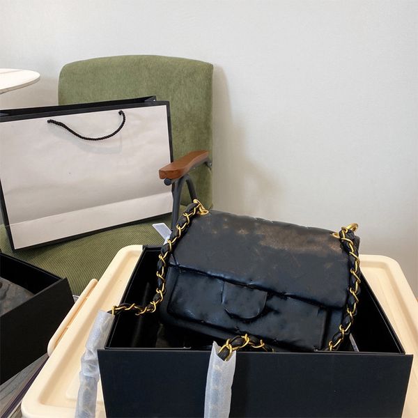 

2022 classic women fashion shoulder chain bag designer handbag leather lace check quilted outdoor sacoche street luxury wallet p