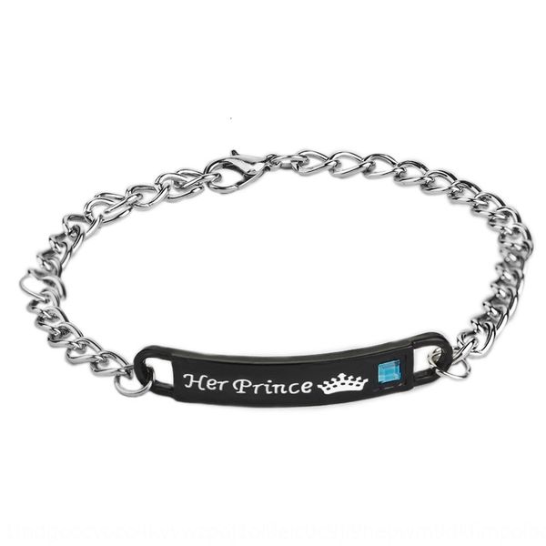 

letter her his prince crown couple's bracelet sj0cp